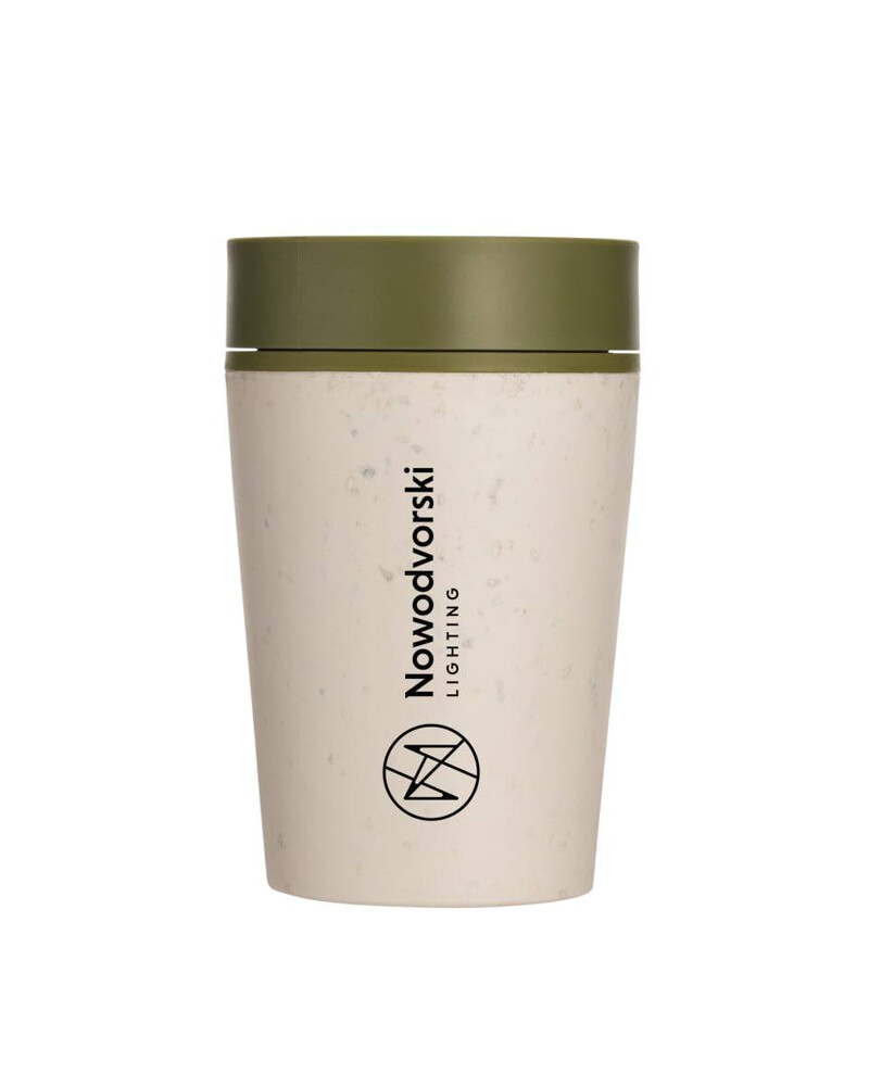 Чашка из переработанных кофейных стаканчиков с логотипом Nowodvorski Lighting зелена
