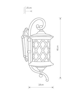 Светильник уличный Nowodvorski 6911 Lantern E27 1x60W IP23 Brown