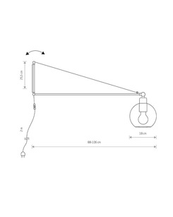 Бра Nowodvorski 9374 Crane E27 1x60W IP20 Bl