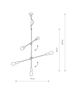 Подвесной светильник Nowodvorski 39076 Sticks E27 5x60W IP20 Gold