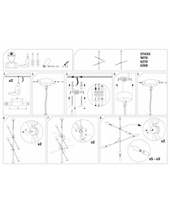 Підвісний світильник Nowodvorski 39076 Sticks E27 5x60W IP20 Gold